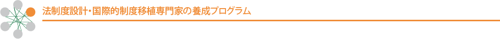 法制度設計・国際的制度移植専門家の養成プログラム